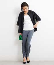 FMLGS40210 MICHEL KLEIN(ミッシェルクラン) ストレッチスリットジョガーパンツ ブラック(94)