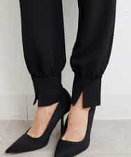FMLGS40210 MICHEL KLEIN(ミッシェルクラン) ストレッチスリットジョガーパンツ ブラック(94)