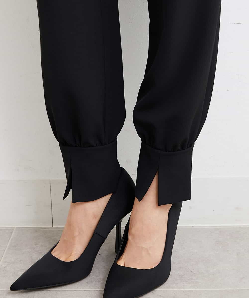 FMLGS40210 MICHEL KLEIN(ミッシェルクラン) ストレッチスリットジョガーパンツ ブラック(94)