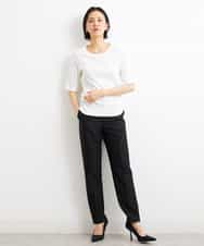 FMLGS42230 MICHEL KLEIN(ミッシェルクラン) [PLUS JACKET]バランサーキュラー(R)テーパードパンツ（セットアップ対応） ブラック(94)