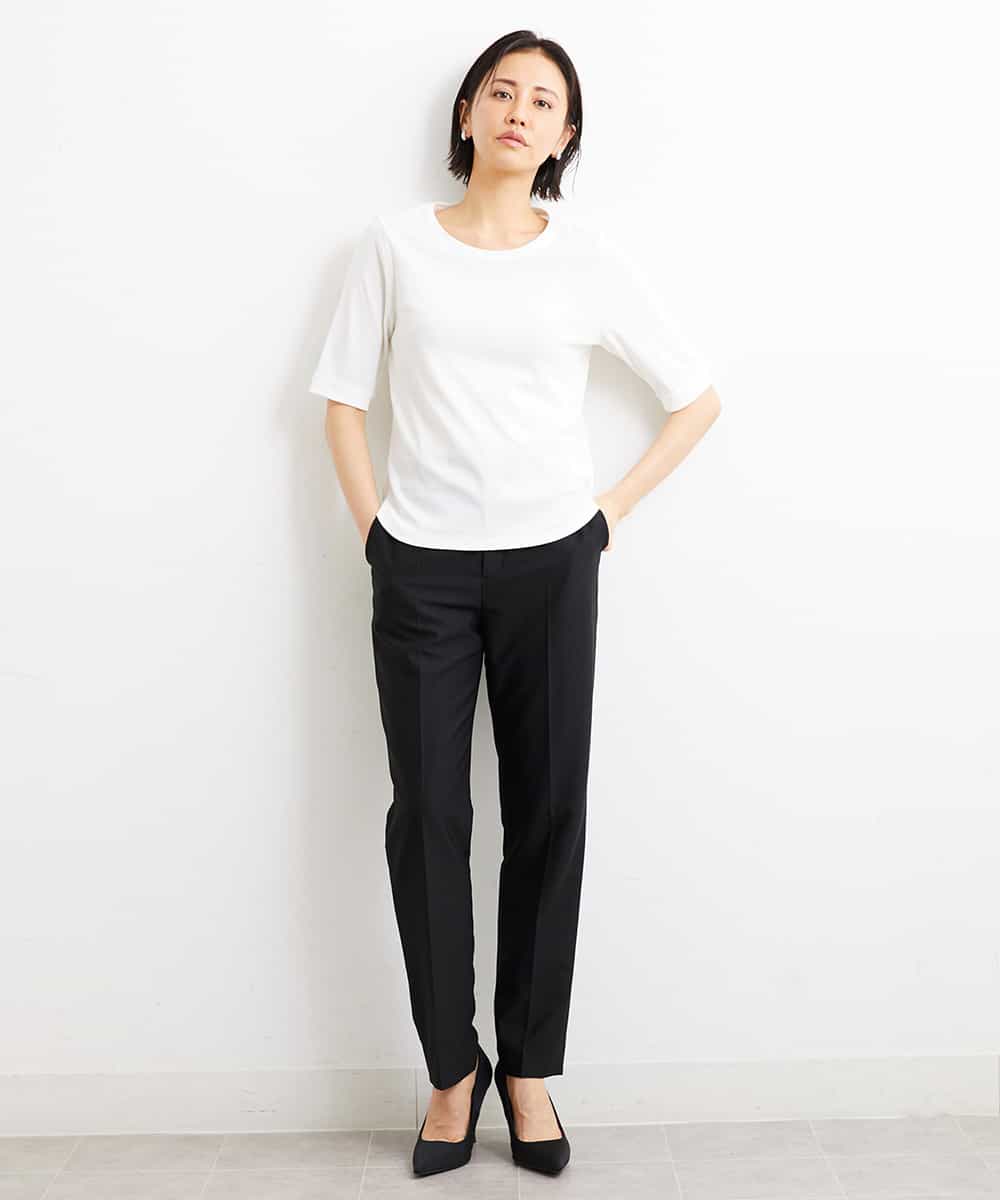 FMLGS42230 MICHEL KLEIN(ミッシェルクラン) [PLUS JACKET]バランサーキュラー(R)テーパードパンツ（セットアップ対応） ブラック(94)
