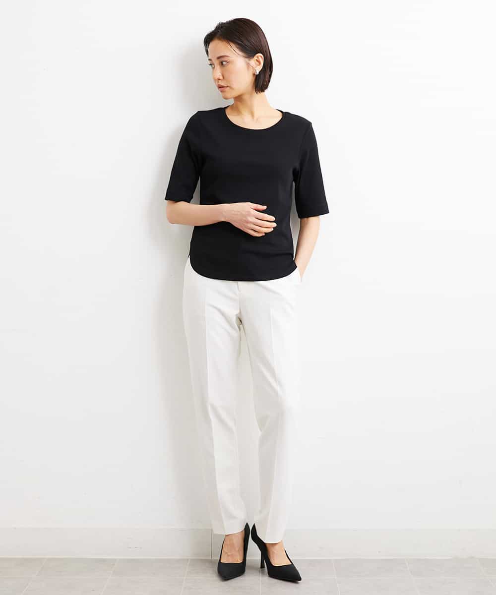 FMLGS42230 MICHEL KLEIN(ミッシェルクラン) [PLUS JACKET]バランサーキュラー(R)テーパードパンツ（セットアップ対応） ブラック(94)