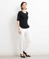 FMLGS42230 MICHEL KLEIN(ミッシェルクラン) [PLUS JACKET]バランサーキュラー(R)テーパードパンツ（セットアップ対応） ブラック(94)