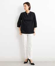 FMLGS42230 MICHEL KLEIN(ミッシェルクラン) [PLUS JACKET]バランサーキュラー(R)テーパードパンツ（セットアップ対応） ブラック(94)