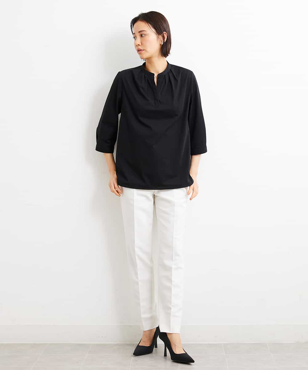 FMLGS42230 MICHEL KLEIN(ミッシェルクラン) [PLUS JACKET]バランサーキュラー(R)テーパードパンツ（セットアップ対応） ブラック(94)