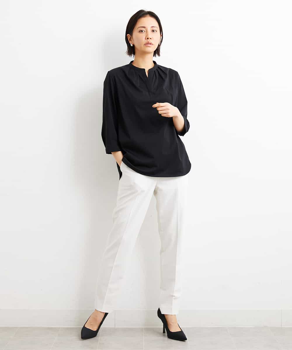 FMLGS42230 MICHEL KLEIN(ミッシェルクラン) [PLUS JACKET]バランサーキュラー(R)テーパードパンツ（セットアップ対応） ブラック(94)