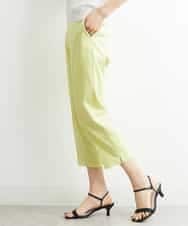FMLGS46200 MICHEL KLEIN(ミッシェルクラン) サテンストレッチスリットパンツ イエロー(25)
