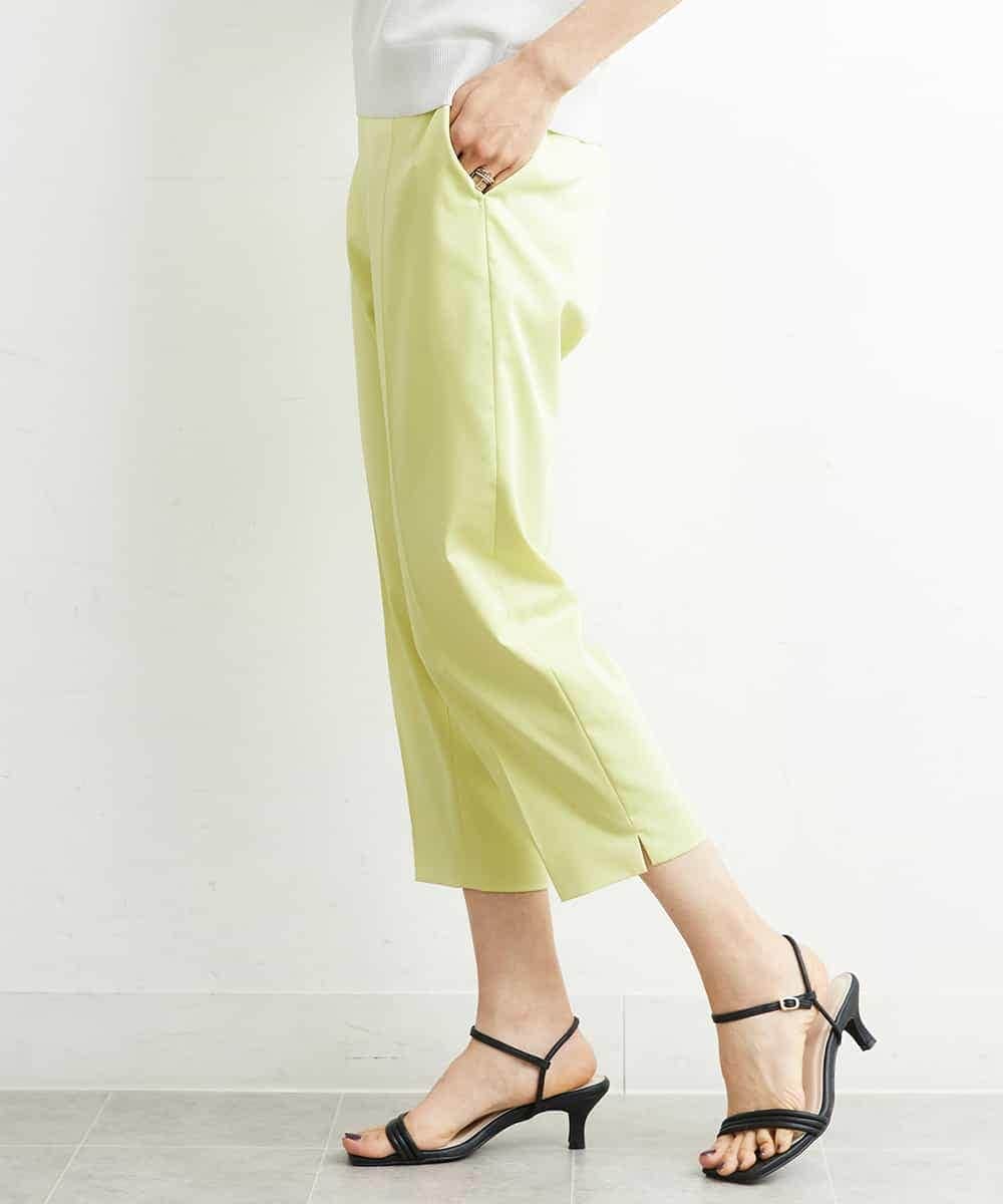 FMLGS46200 MICHEL KLEIN(ミッシェルクラン) サテンストレッチスリットパンツ イエロー(25)