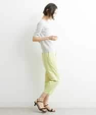 FMLGS46200 MICHEL KLEIN(ミッシェルクラン) サテンストレッチスリットパンツ イエロー(25)