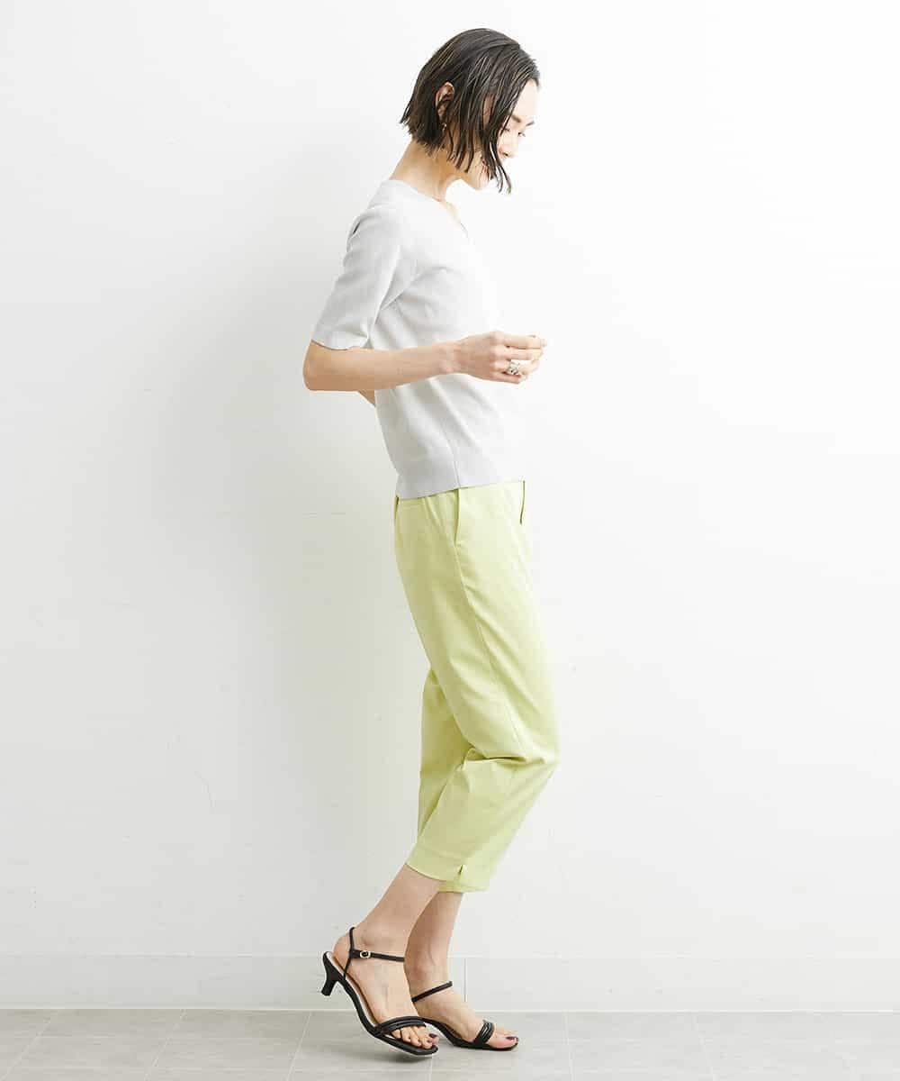 FMLGS46200 MICHEL KLEIN(ミッシェルクラン) サテンストレッチスリットパンツ イエロー(25)