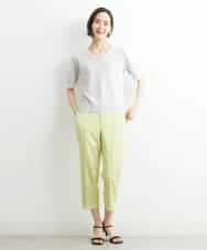 FMLGS46200 MICHEL KLEIN(ミッシェルクラン) サテンストレッチスリットパンツ イエロー(25)