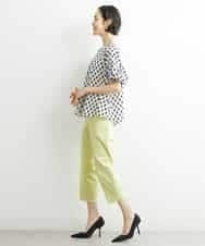 FMLGS46200 MICHEL KLEIN(ミッシェルクラン) サテンストレッチスリットパンツ イエロー(25)