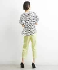 FMLGS46200 MICHEL KLEIN(ミッシェルクラン) サテンストレッチスリットパンツ イエロー(25)