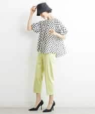 FMLGS46200 MICHEL KLEIN(ミッシェルクラン) サテンストレッチスリットパンツ イエロー(25)