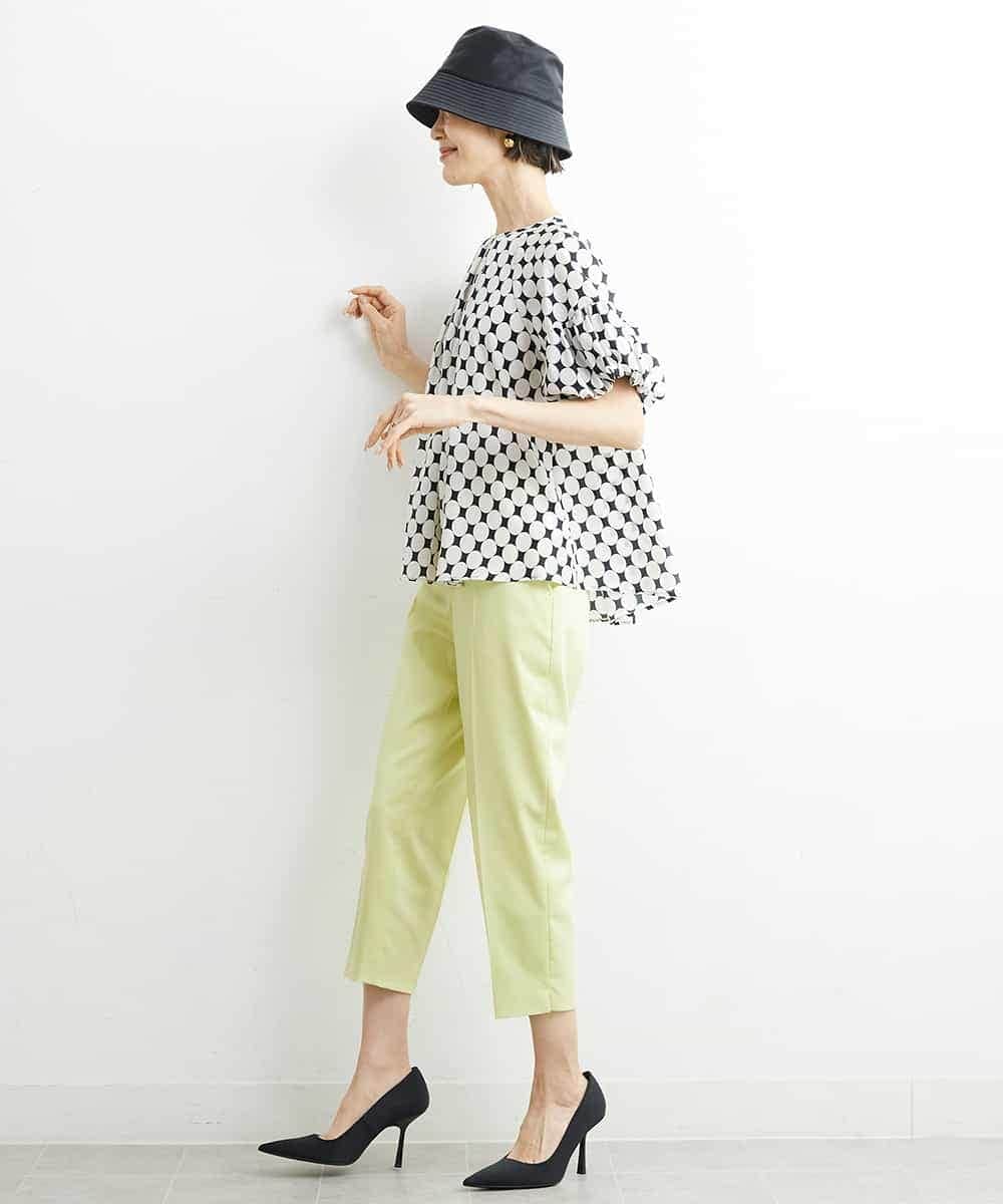 FMLGS46200 MICHEL KLEIN(ミッシェルクラン) サテンストレッチスリットパンツ イエロー(25)