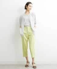 FMLGS46200 MICHEL KLEIN(ミッシェルクラン) サテンストレッチスリットパンツ イエロー(25)