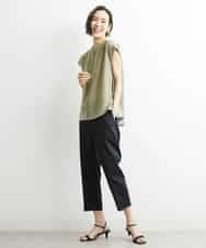 FMLGS46200 MICHEL KLEIN(ミッシェルクラン) サテンストレッチスリットパンツ イエロー(25)
