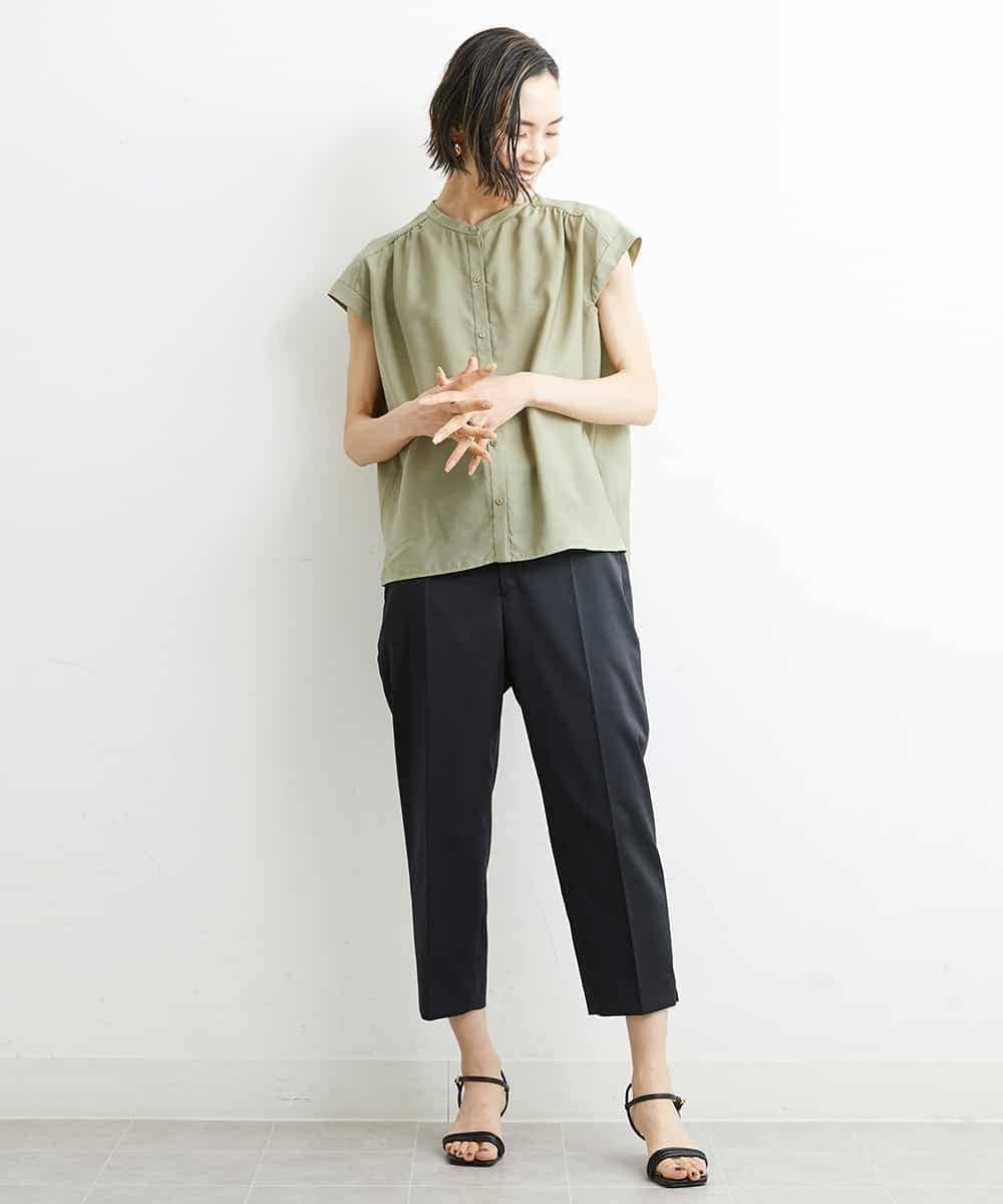 FMLGS46200 MICHEL KLEIN(ミッシェルクラン) サテンストレッチスリットパンツ イエロー(25)