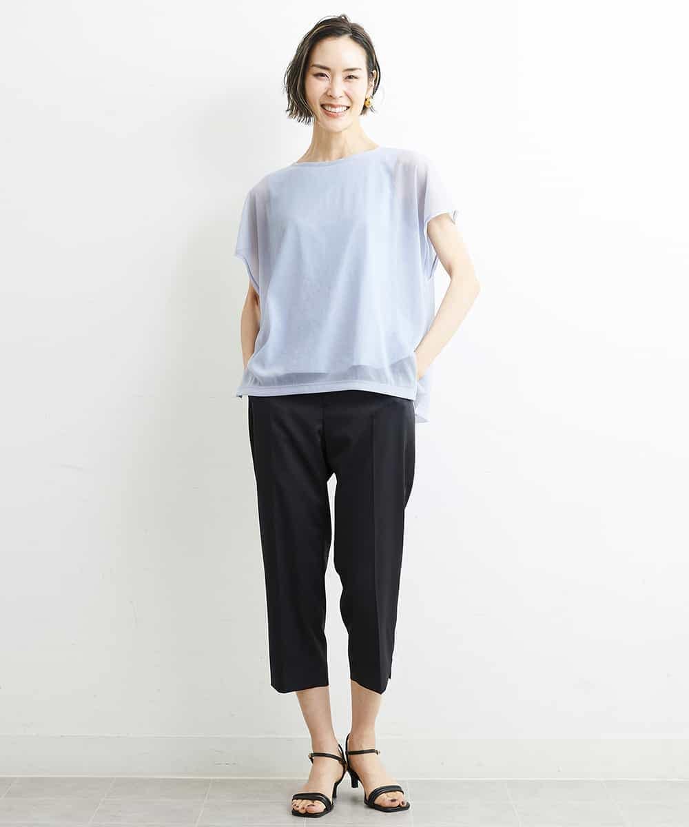 FMLGS46200 MICHEL KLEIN(ミッシェルクラン) サテンストレッチスリットパンツ イエロー(25)