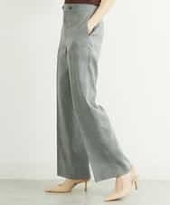 FMLGT27230 MICHEL KLEIN(ミッシェルクラン) [セットアップ対応]グレンチェックワイドパンツ ライトグレー(91)