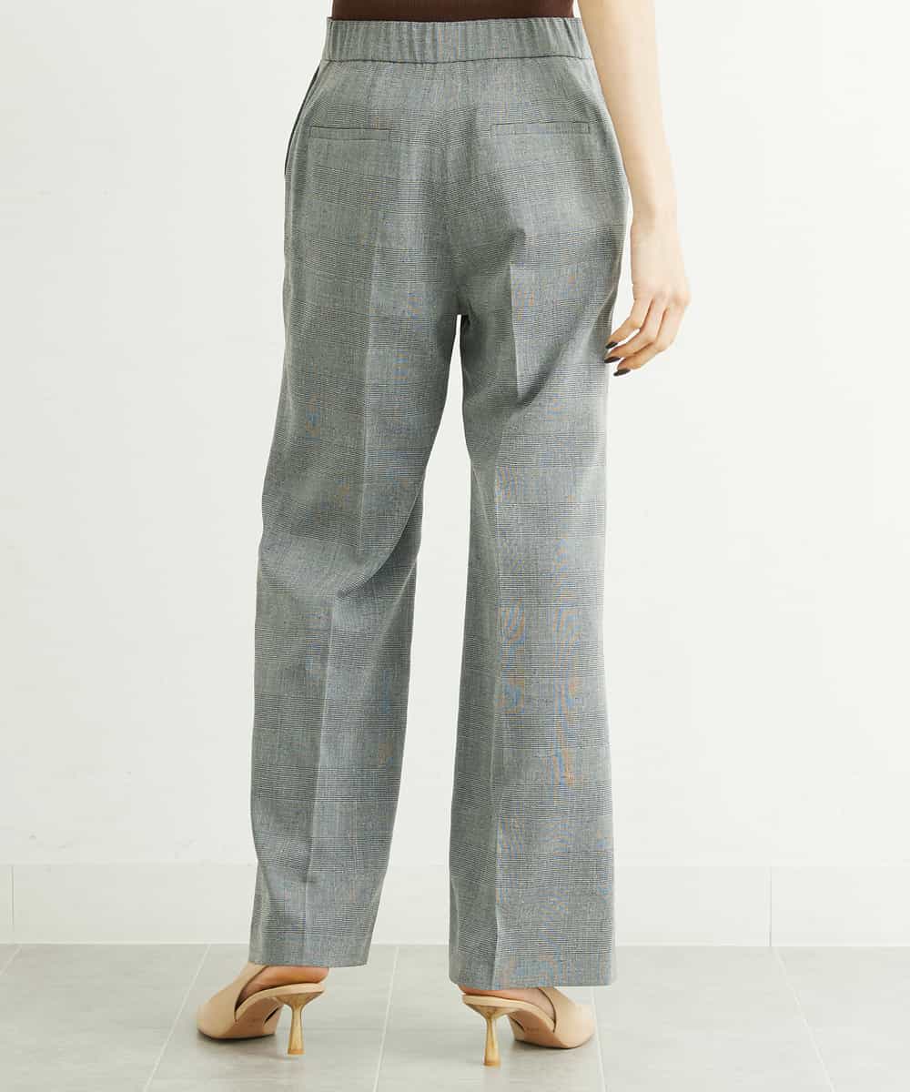 FMLGT27230 MICHEL KLEIN(ミッシェルクラン) [セットアップ対応]グレンチェックワイドパンツ ライトグレー(91)