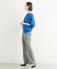 FMLGT27230 MICHEL KLEIN(ミッシェルクラン) [セットアップ対応]グレンチェックワイドパンツ ライトグレー(91)