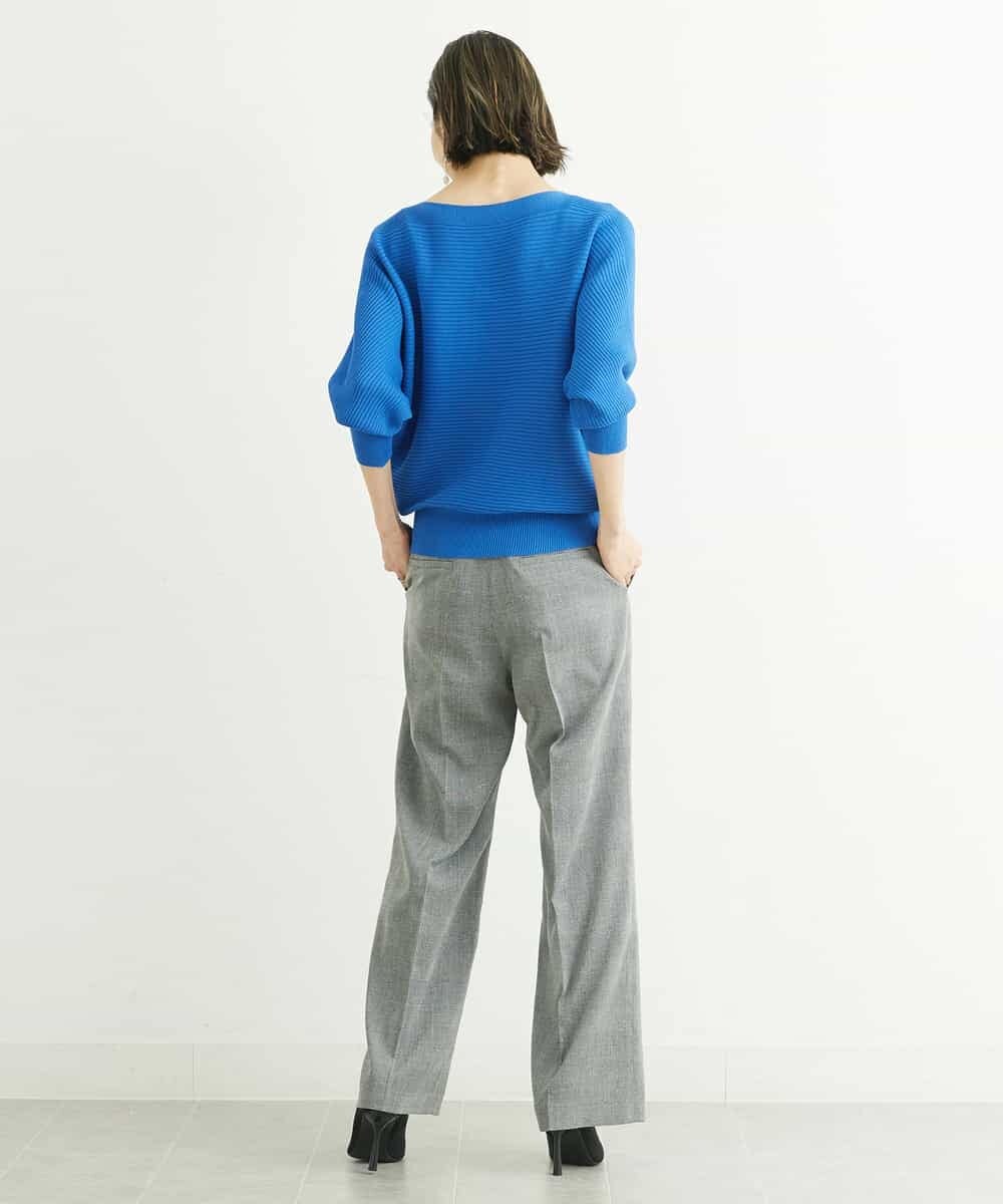 FMLGT27230 MICHEL KLEIN(ミッシェルクラン) [セットアップ対応]グレンチェックワイドパンツ ライトグレー(91)