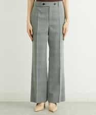 FMLGT27230 MICHEL KLEIN(ミッシェルクラン) [セットアップ対応]グレンチェックワイドパンツ ライトグレー(91)