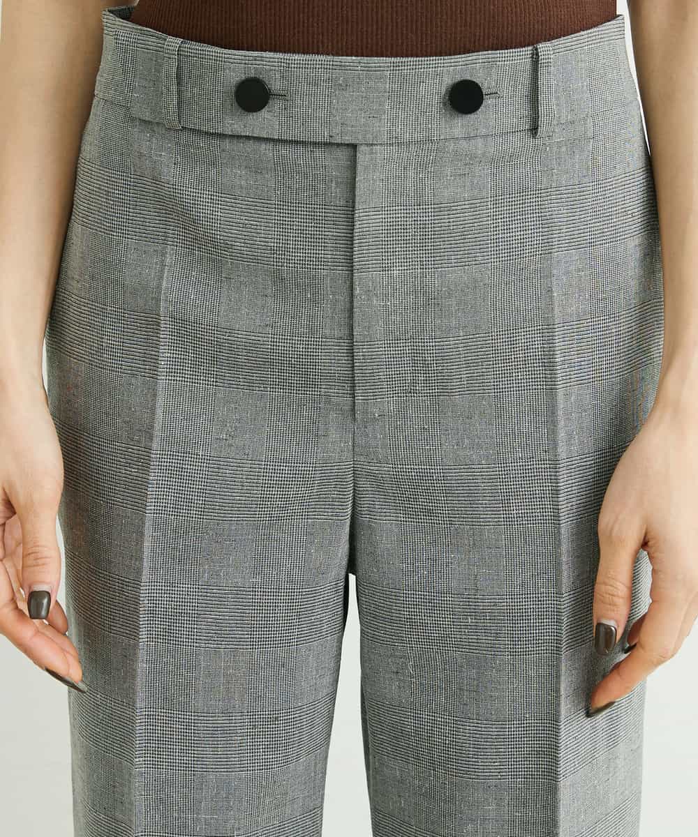 FMLGT27230 MICHEL KLEIN(ミッシェルクラン) [セットアップ対応]グレンチェックワイドパンツ ライトグレー(91)