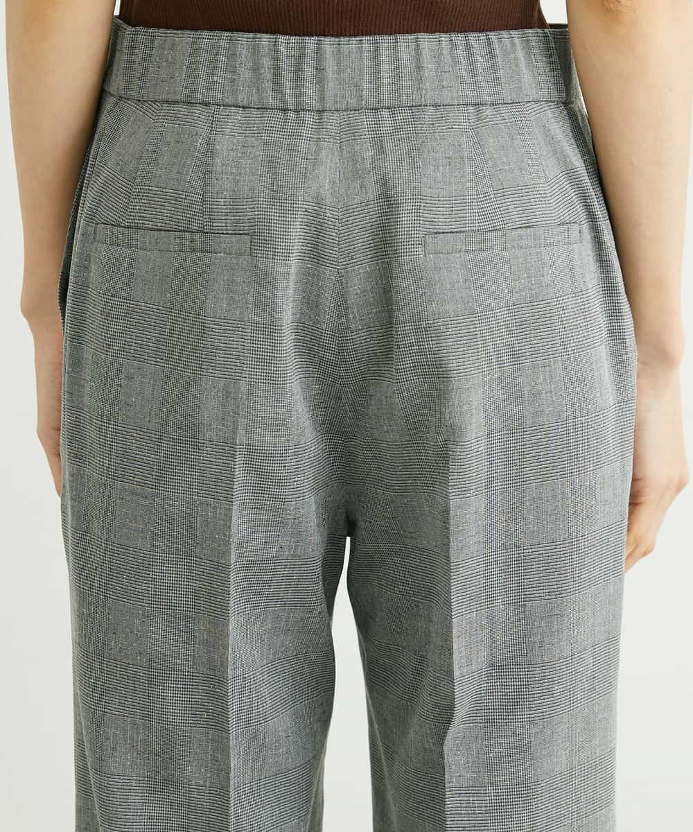 FMLGT27230 MICHEL KLEIN(ミッシェルクラン) [セットアップ対応]グレンチェックワイドパンツ ライトグレー(91)