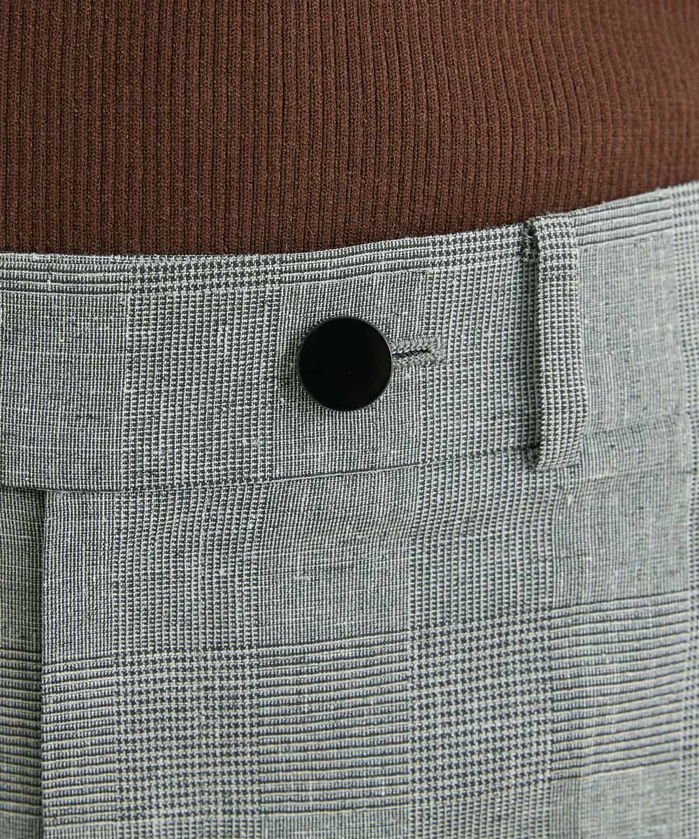 FMLGT27230 MICHEL KLEIN(ミッシェルクラン) [セットアップ対応]グレンチェックワイドパンツ ライトグレー(91)