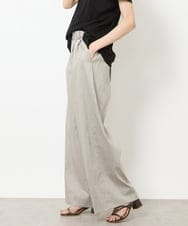 FMLGV43250 MICHEL KLEIN(ミッシェルクラン) リネンブレンドヘリンボンパンツ ベージュ(83)