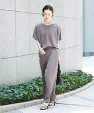 FMLHD02210 MICHEL KLEIN(ミッシェルクラン) [セットアップ対応]サテンワイドパンツ ベージュ