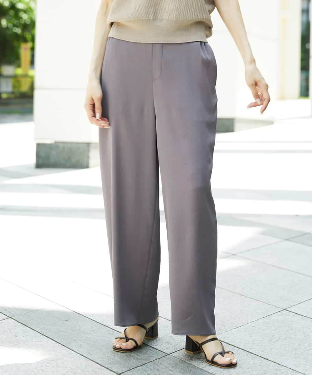 FMLHD02210 MICHEL KLEIN(ミッシェルクラン) [セットアップ対応]サテンワイドパンツ ベージュ