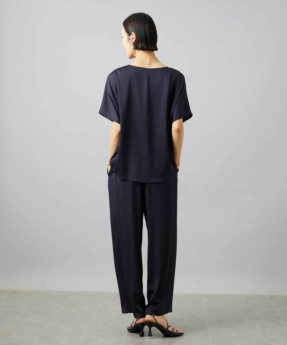 FMLHD02210 MICHEL KLEIN(ミッシェルクラン) [セットアップ対応]サテンワイドパンツ ベージュ