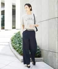 FMLHD03240 MICHEL KLEIN(ミッシェルクラン) ワンタックワイドパンツ ネイビー