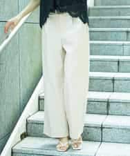 FMLHD03240 MICHEL KLEIN(ミッシェルクラン) ワンタックワイドパンツ ネイビー