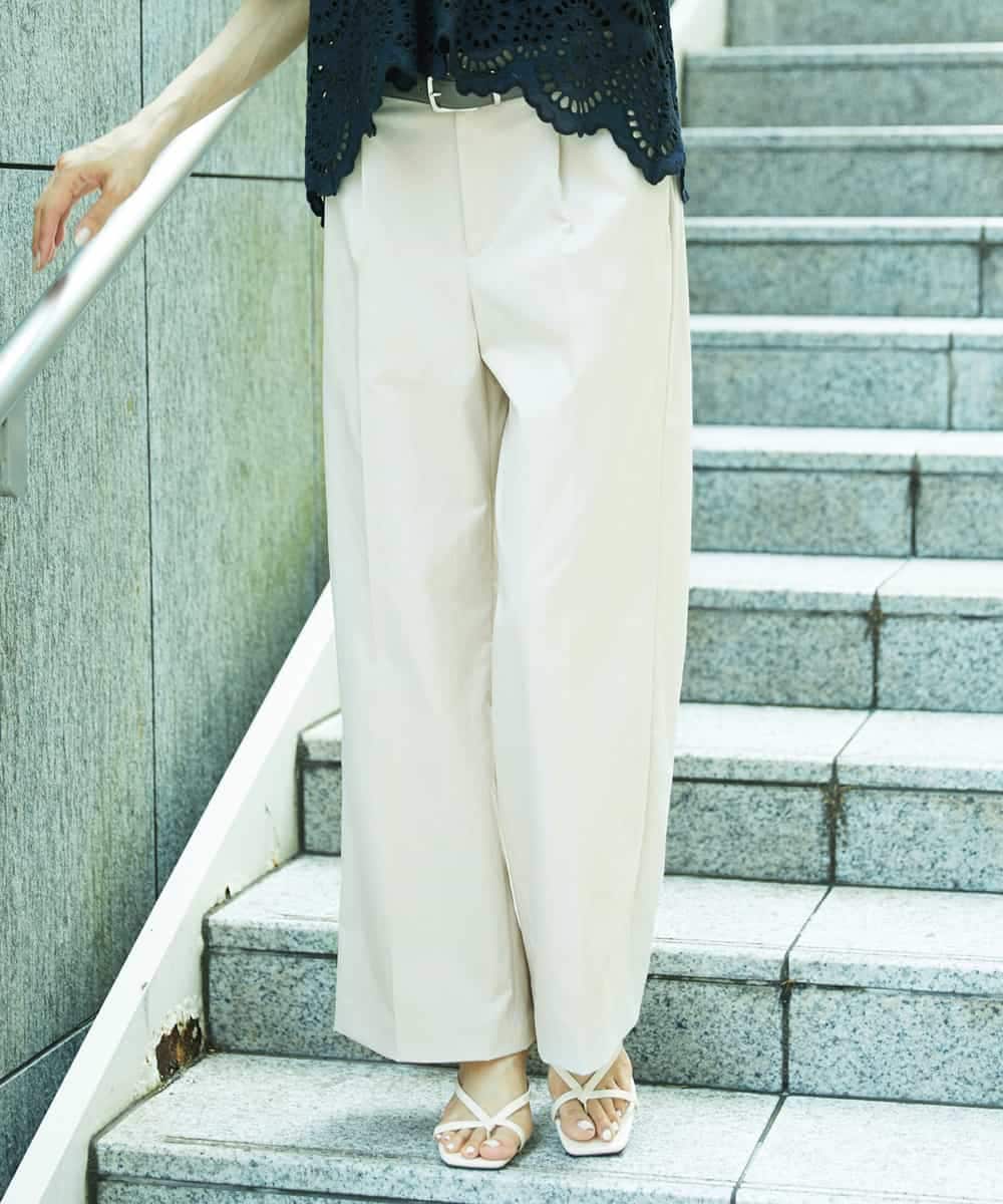 FMLHD03240 MICHEL KLEIN(ミッシェルクラン) ワンタックワイドパンツ ネイビー