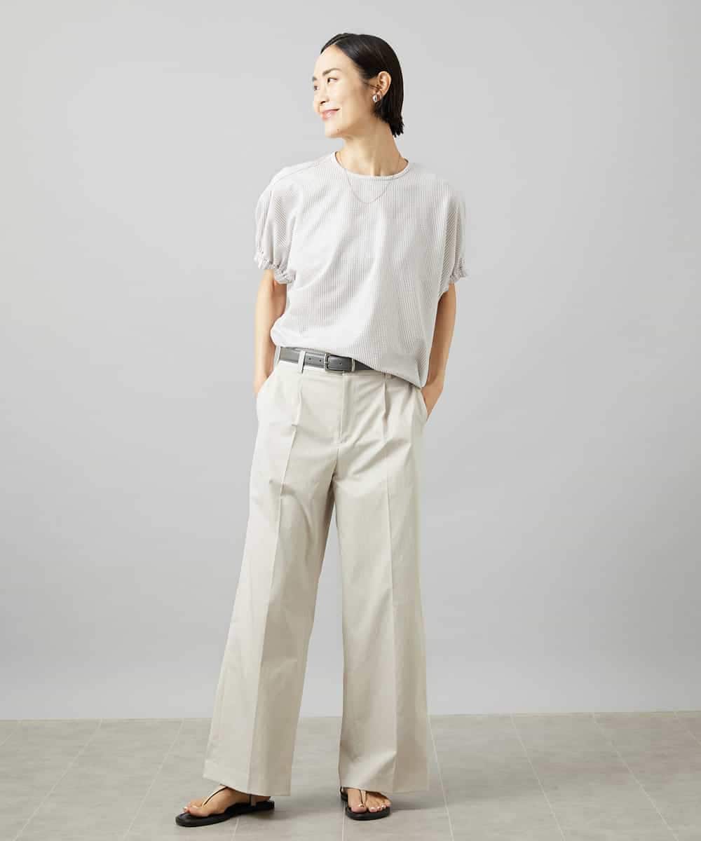 FMLHD03240 MICHEL KLEIN(ミッシェルクラン) ワンタックワイドパンツ ネイビー
