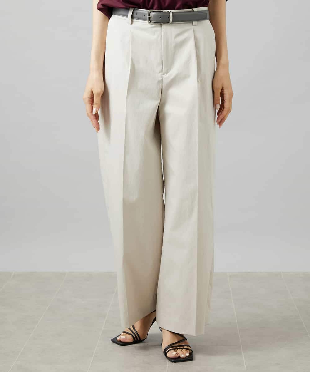FMLHD03240 MICHEL KLEIN(ミッシェルクラン) ワンタックワイドパンツ ネイビー
