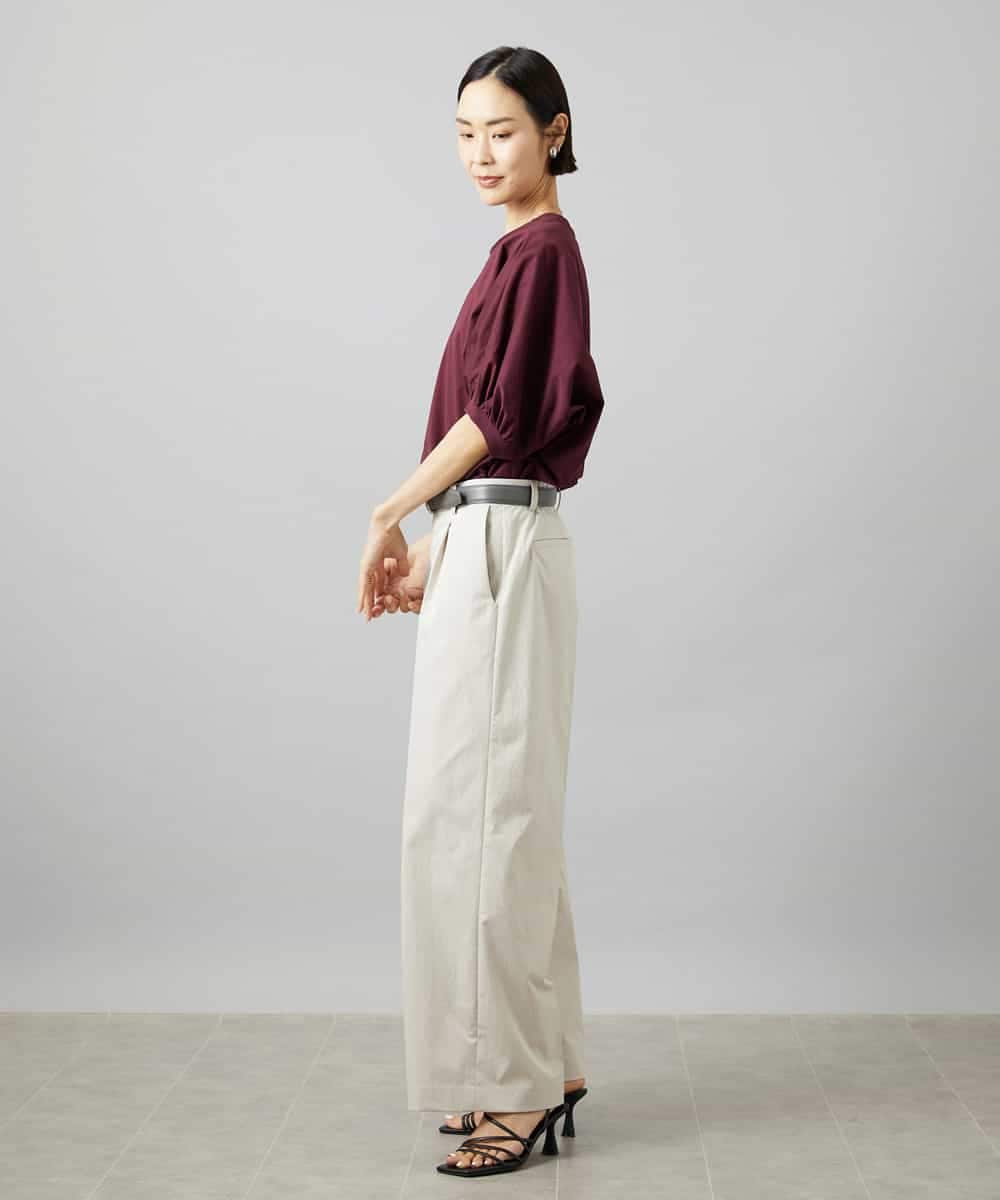 FMLHD03240 MICHEL KLEIN(ミッシェルクラン) ワンタックワイドパンツ ネイビー