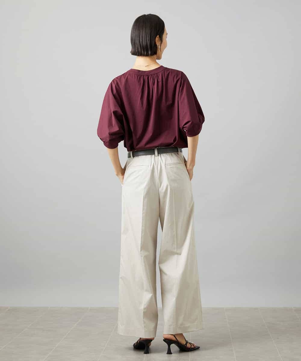 FMLHD03240 MICHEL KLEIN(ミッシェルクラン) ワンタックワイドパンツ ネイビー