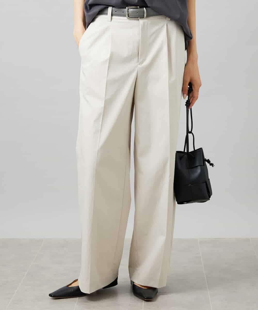 FMLHD03240 MICHEL KLEIN(ミッシェルクラン) ワンタックワイドパンツ ネイビー
