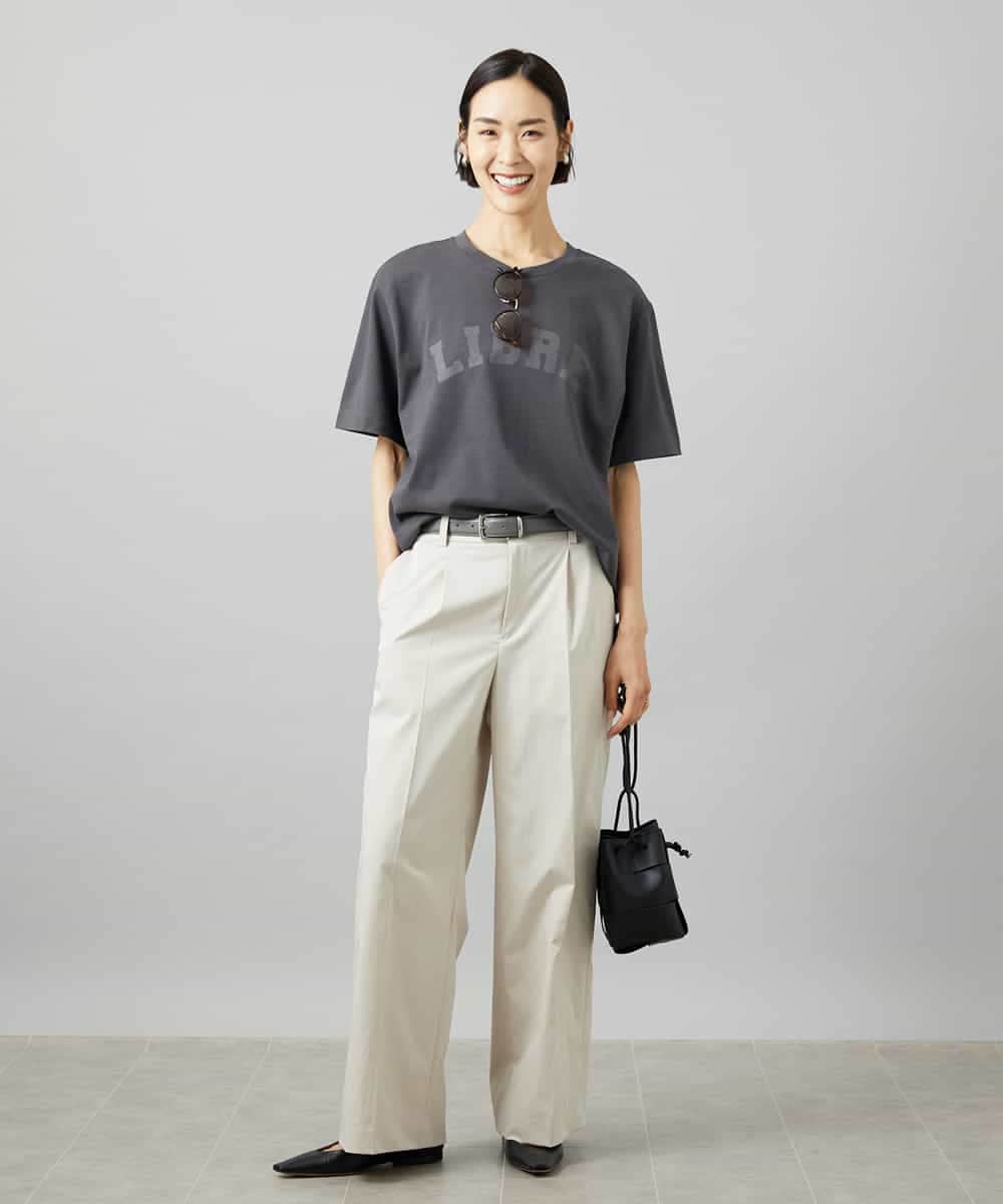 FMLHD03240 MICHEL KLEIN(ミッシェルクラン) ワンタックワイドパンツ ネイビー