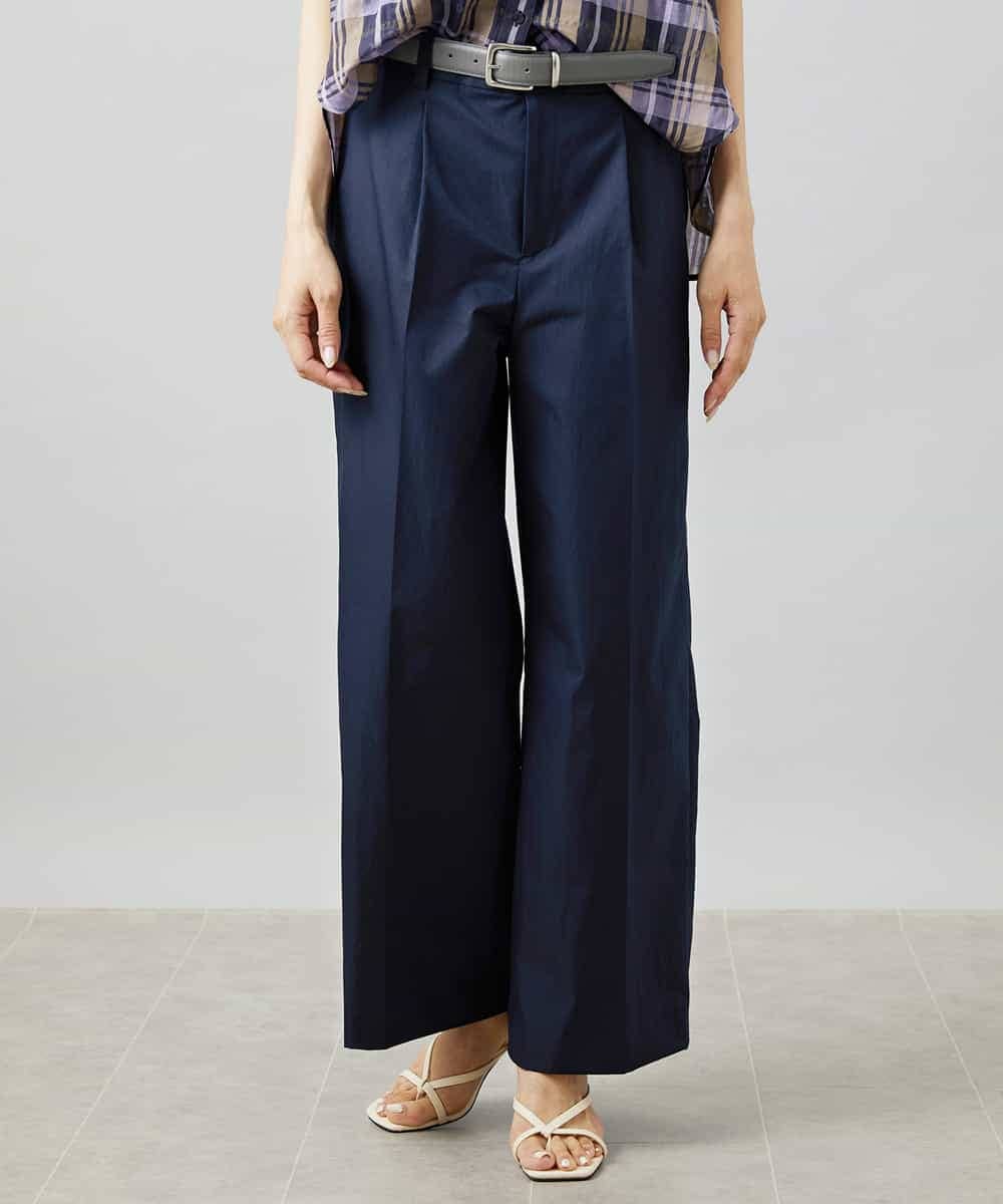 FMLHD03240 MICHEL KLEIN(ミッシェルクラン) ワンタックワイドパンツ ネイビー