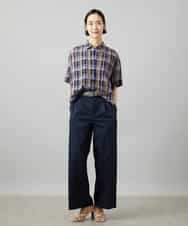 FMLHD03240 MICHEL KLEIN(ミッシェルクラン) ワンタックワイドパンツ ネイビー