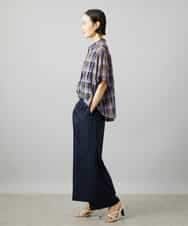 FMLHD03240 MICHEL KLEIN(ミッシェルクラン) ワンタックワイドパンツ ネイビー