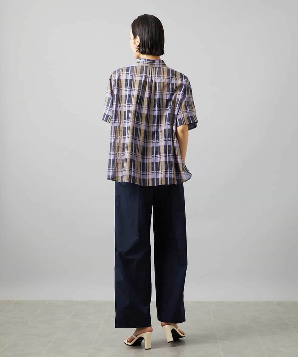FMLHD03240 MICHEL KLEIN(ミッシェルクラン) ワンタックワイドパンツ ネイビー