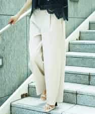 FMLHD03240 MICHEL KLEIN(ミッシェルクラン) ワンタックワイドパンツ ベージュ