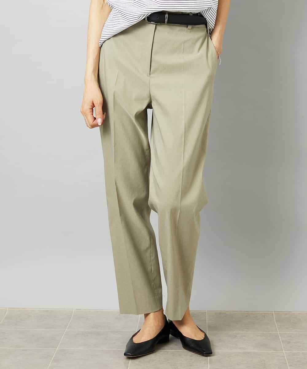FMLHD08250 MICHEL KLEIN(ミッシェルクラン) リネンストレッチ テーパードパンツ カーキ
